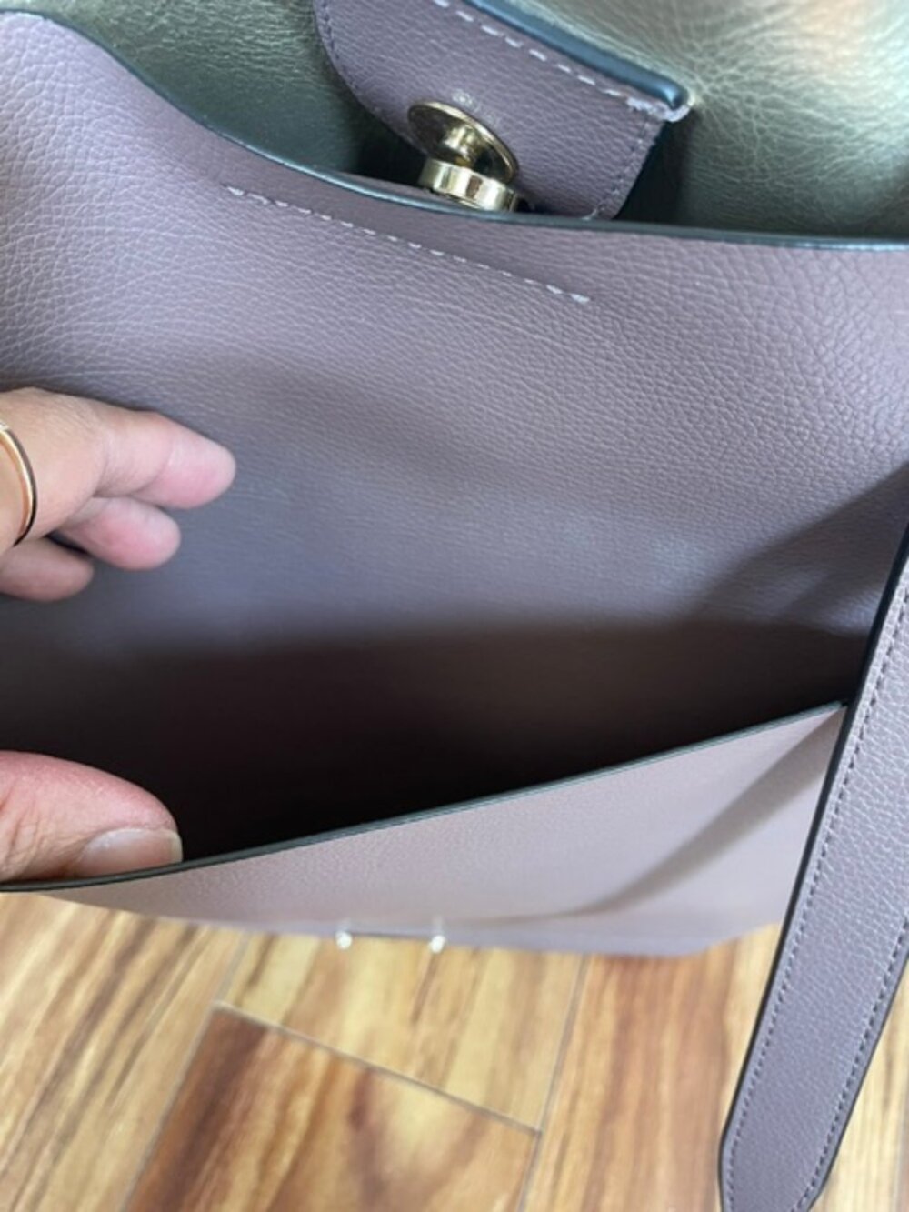 The Rebecca Minkoff Women's Stella Leather Tote Bag in Brown is a stylish and sp - Picture 10 of 12